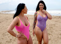 Two big ass bikini babes on the beach